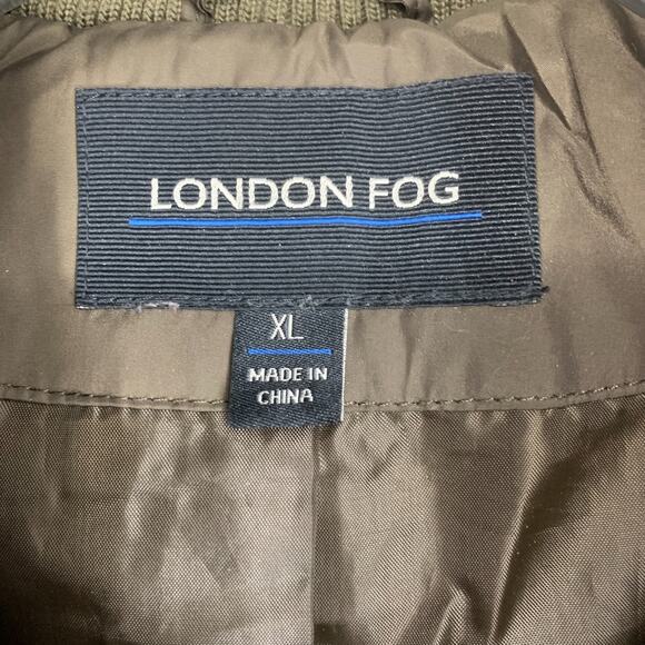 London Fog Women's Sz XL Down Fur Trim Zip Off Hood Quilted Puffer Jacket Parka - Picture 3 of 7